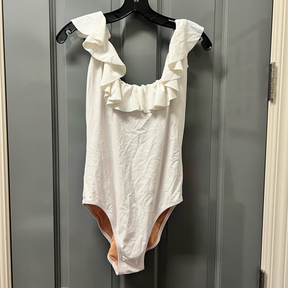 J Crew Ruffle Scoopneck Swimsuit